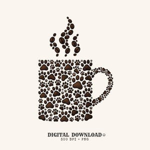 Hundtass-kaffemugg PNG: Modern hundälskare Java-konst (digital nedladdning)