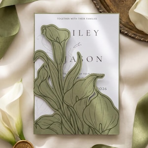 invitation card sleeves Calla lily A2 Response Card Sleeve  Paper Orchid