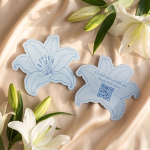 Lily Wedding OSA-kort SVG, Dusty Blue-format svar, Cricut-utskrift, klipp ut, stansad