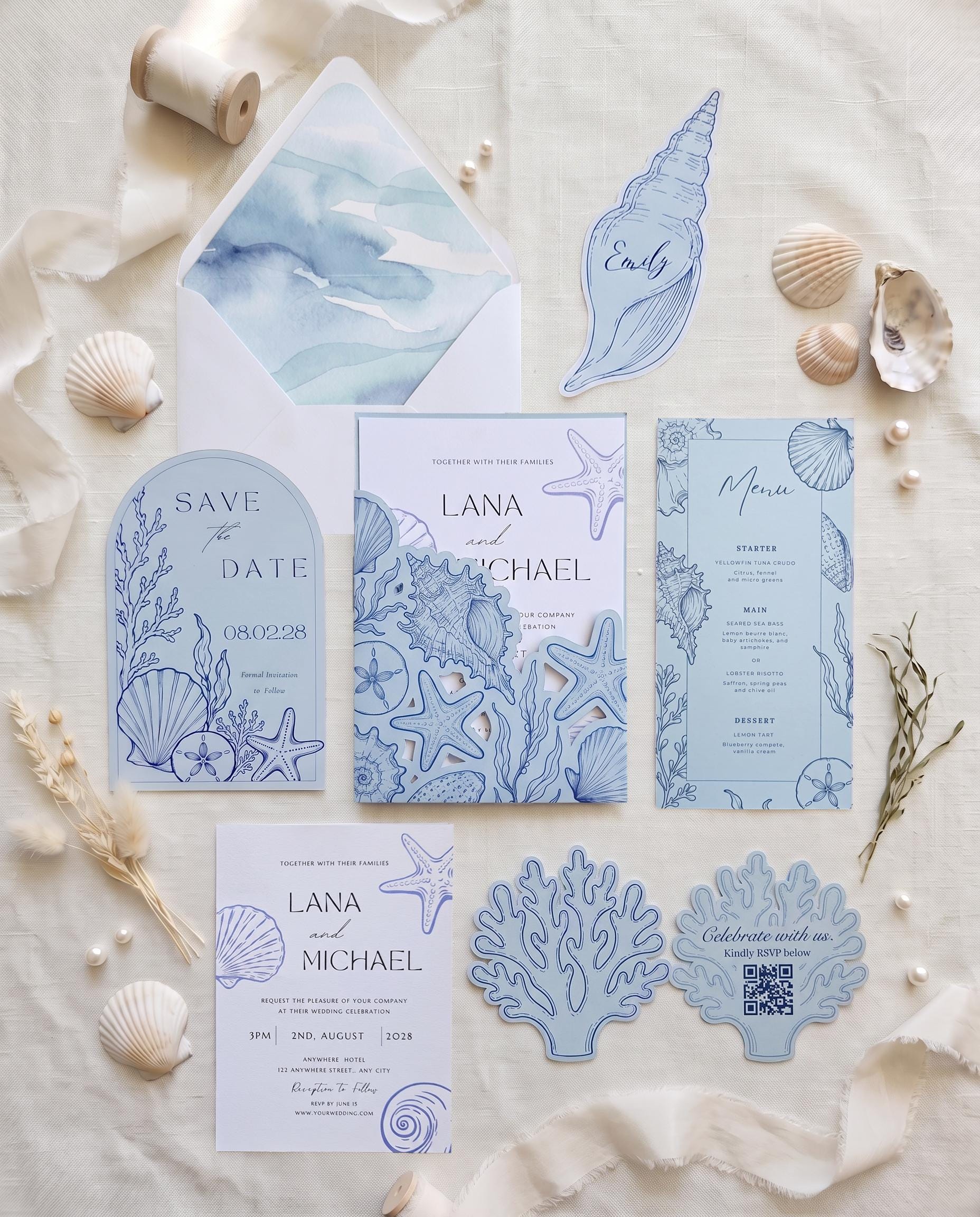 Seashell Wedding Suite SVG Bundle