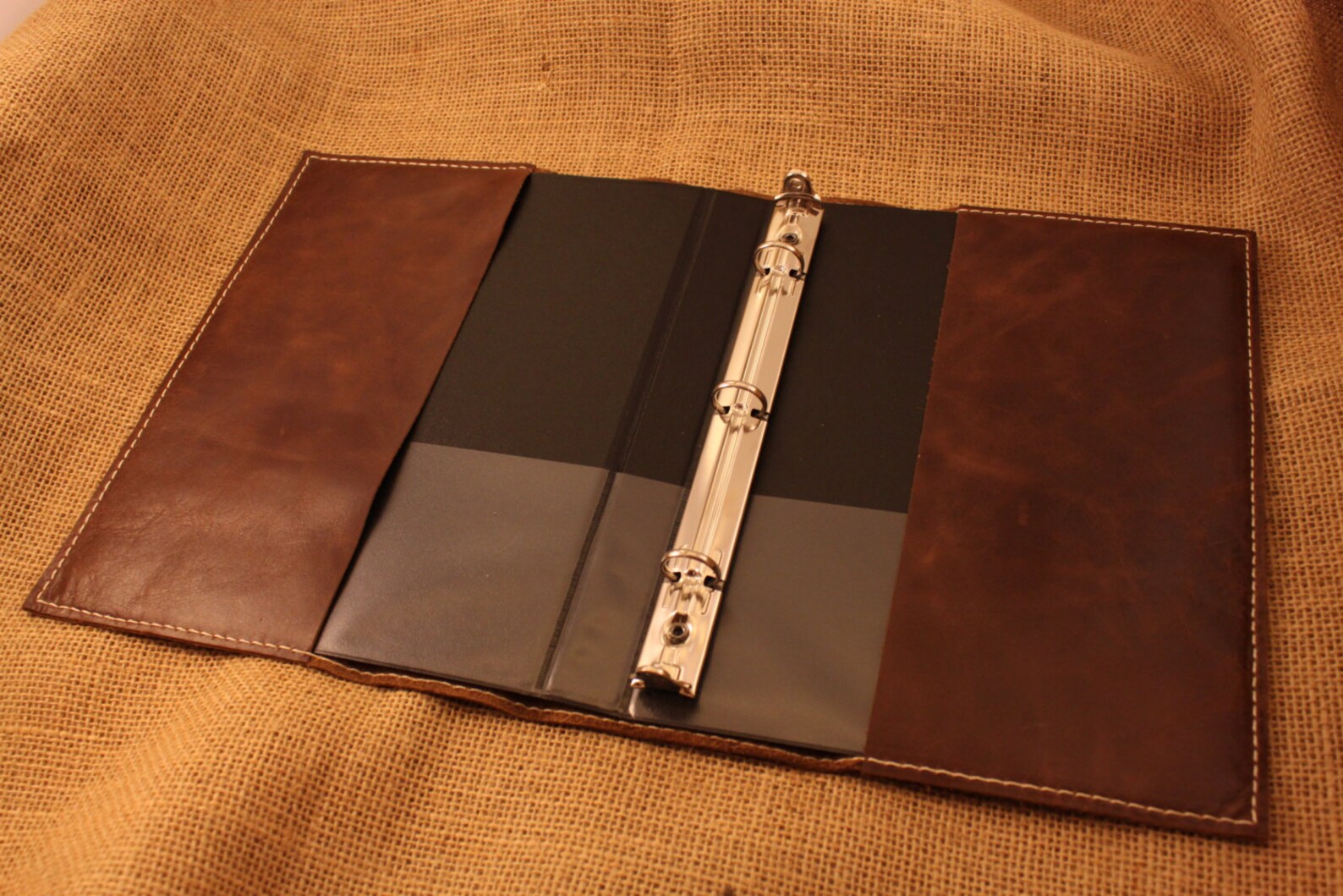 Handmade in USA Leather 3ring binder holder Full sheet Etsy