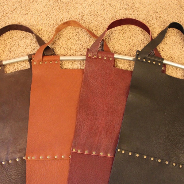 Leather Log Carrier / Firewood Tote - Heavy Duty - Custom made -