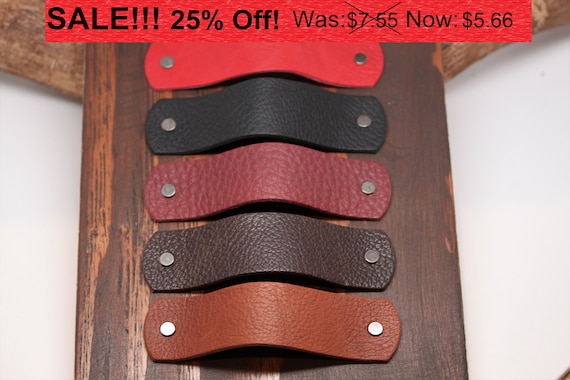 Handcrafted In Usa All Leather Wide Drawer Cabinet Pulls Etsy