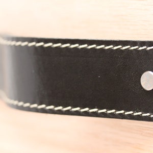Handgefertigt in den USA: Breite Schwarze Schubladen / Schrankgriffe aus Leder - genäht mit Hardware!