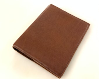 Veteran made in USA - Rusty Brown Leather 1/2 sheet 3-ring Binder Half Sheet Paper