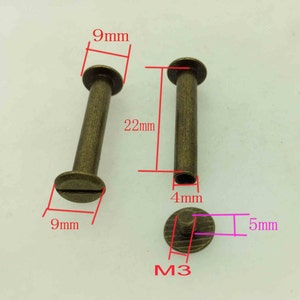 5X Chicago Screws Solid Steel 9 mm wide 22 mm tall posts Binding book USA seller