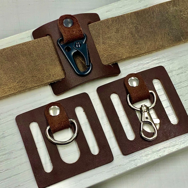 Vétéran fabriqué aux États-Unis : ceinture en cuir porte-clés porte-clip anneau en D HK mousqueton cadeau de fête des pères