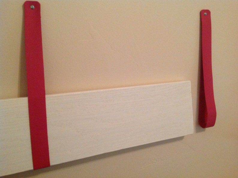 Customizable Leather strap shelf hangers your choice of Etsy