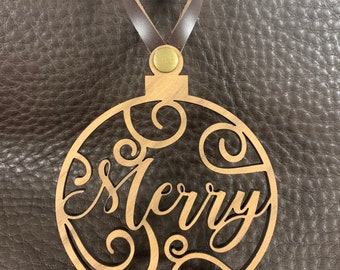 Veteran Made in USA: Merry Christmas Ornament Wood