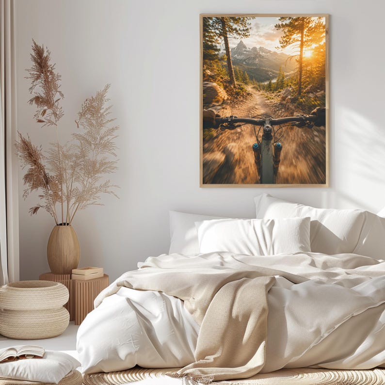 Mountainbike-Trail-Kunstdruck: Sonnenuntergangsabfahrt Bild 14