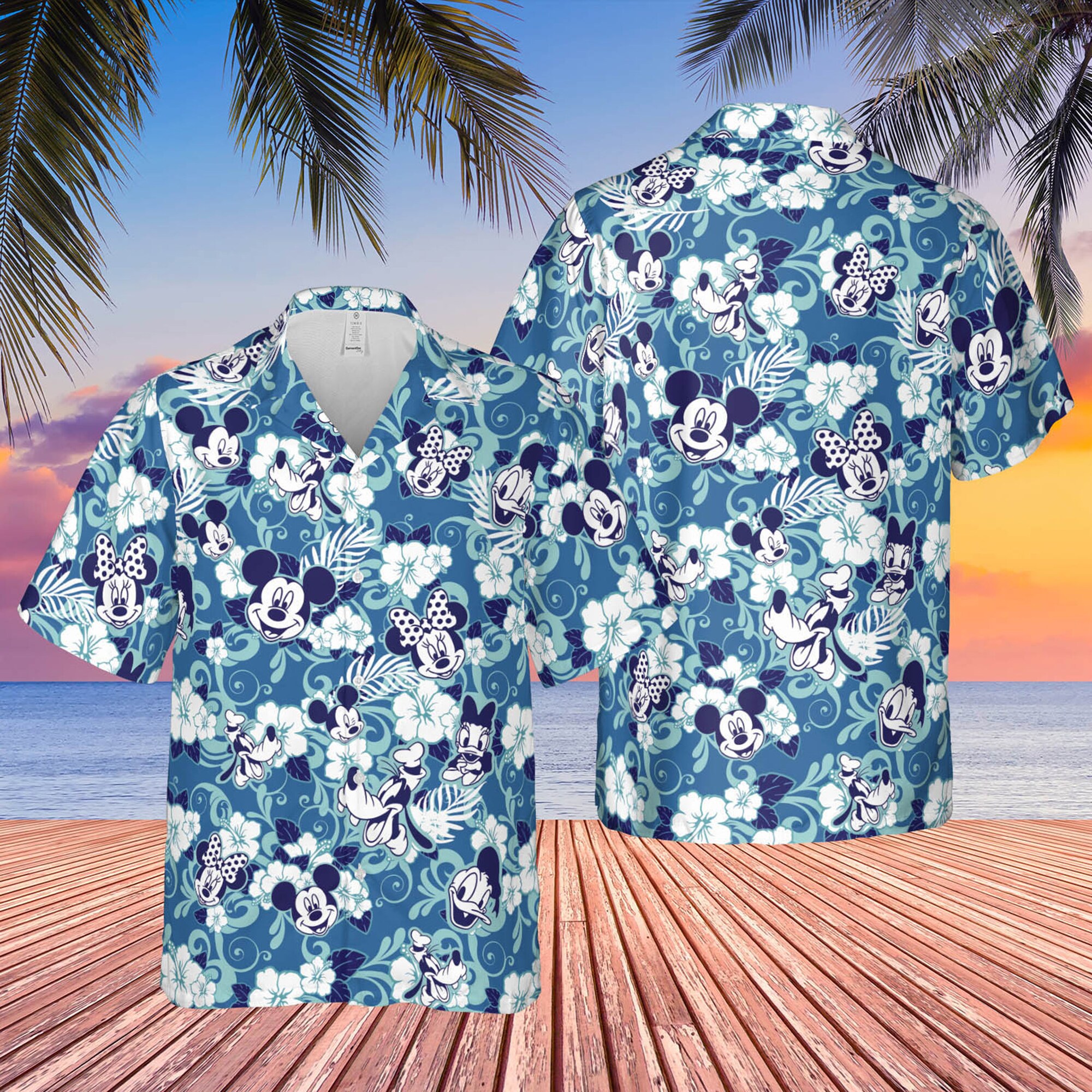 Disney Mickey Maus Floral Aloha Hawaiian Shirt Disney Mickey Maus Floral Aloha Hawaiian Shirt