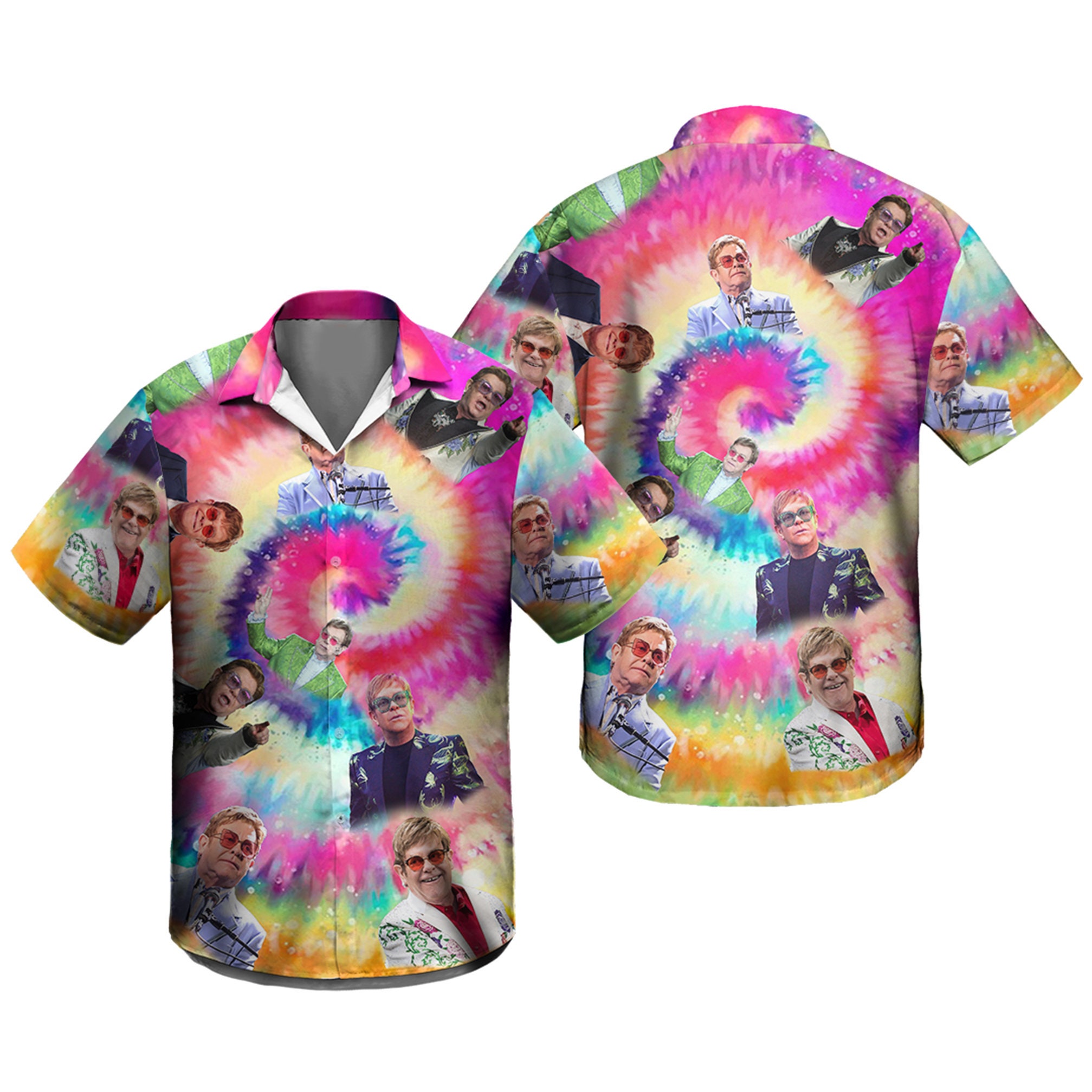 Discover Elton John Vintage Musik Hawaiian Shirt