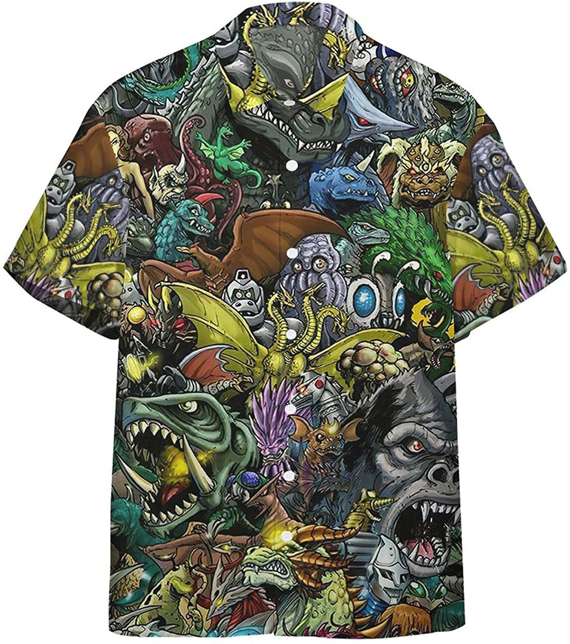 Discover Gadzillo Collage Kaiju Monsters Hawaiian Shirts
