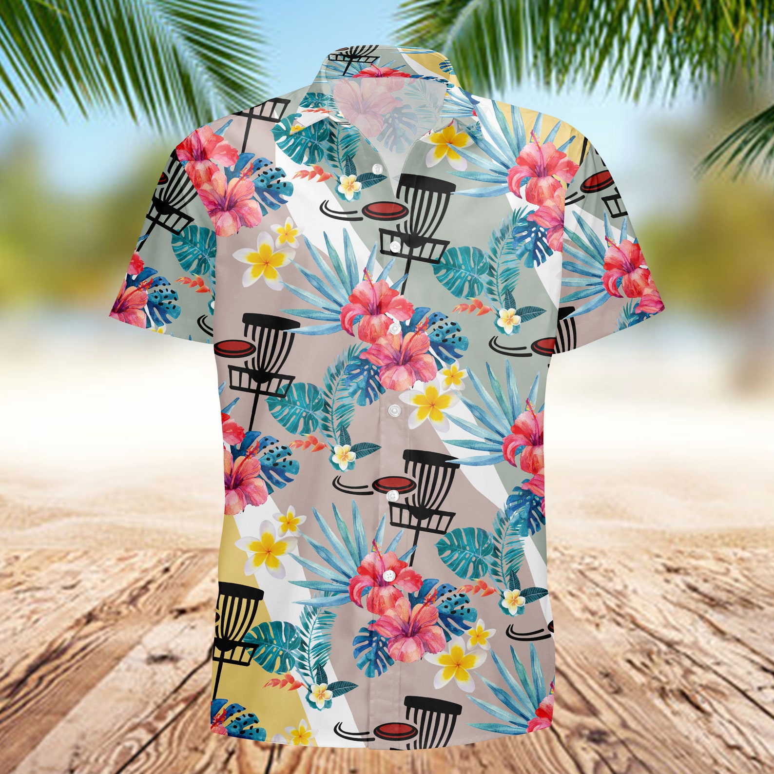 Disc Golf Silhouette Hawaiian Shirt Golf Hawaiian Shirt Golf Etsy