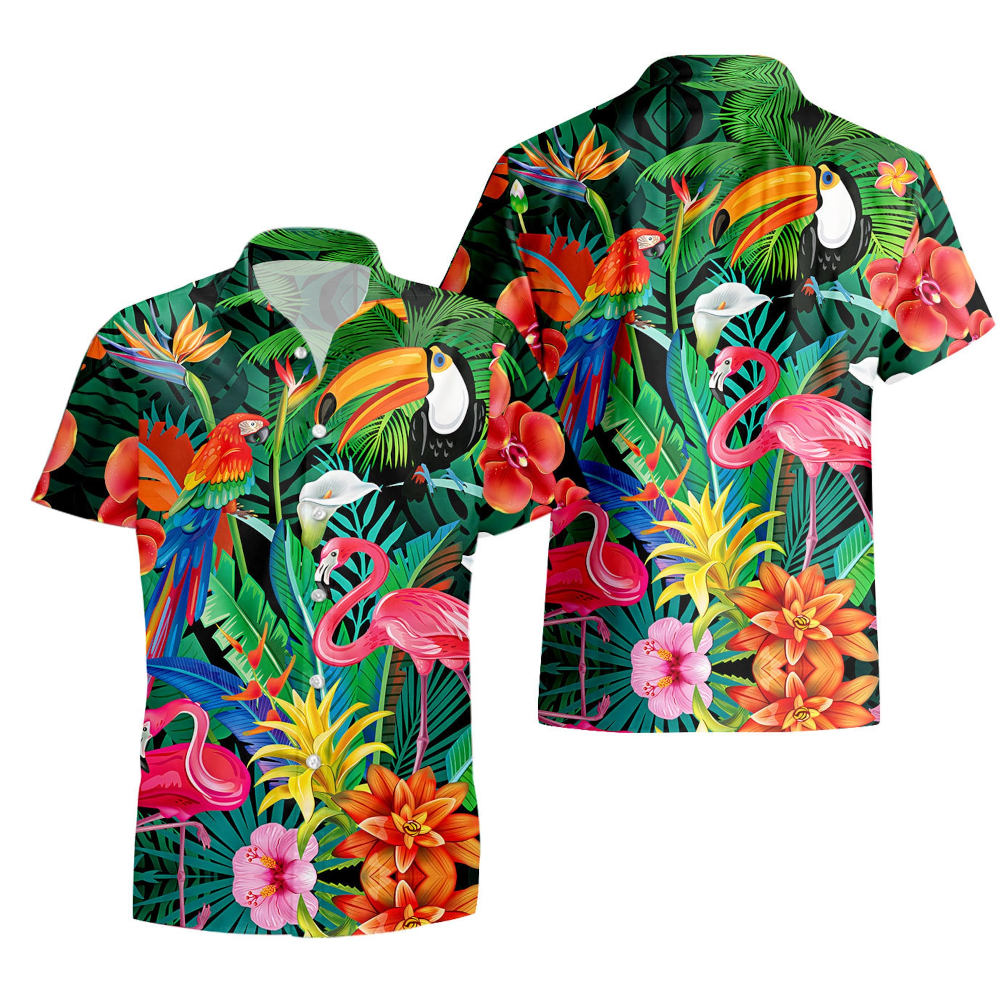 Tropisches Vogel Flamingo Hawaiian Shirt Tropisches Vogel Flamingo Hawaiian Shirt