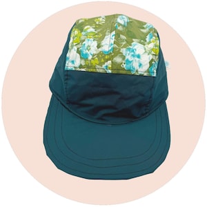 5-Panel Kappe | handarbeit hut mit strickmuster blumen grün nylon