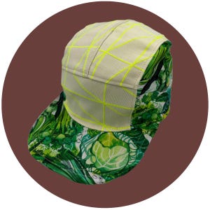 5-Panel Kappe | handgemachte Mütze mit Schnittmuster Pflanzlich Neon