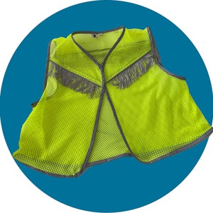 Cowboy Safety Vest Fringe Reflective | Neon Yellow or Silver | Western wear
