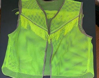 Cowboy Safety Vest Reflective Fringe | Neon Yellow or Silver