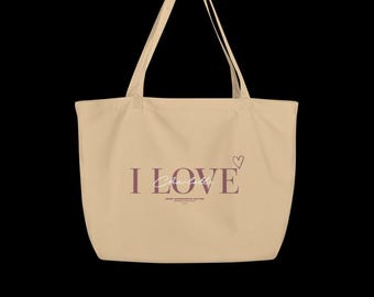 BEACH BAG "I Love Charlotte" aus Bio-Baumwolle | Tote Bag der konservativen Mutter