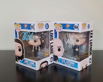 Rachel Brosnahan & Nicholas Hoult DC Superman Signed Autographed Funko Pops COA