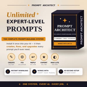 無制限のエキスパートAIプロンプトを即座に生成 - プロンプトエンジニアリングシステム - ChatGPT、Claude、Perplexity、Gemini、Grokの修正とアップグレードを作成