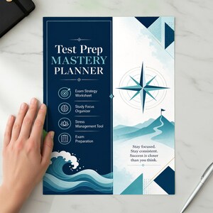 Test Prep Mastery Planner, Exam Strategy, Study Organizer (Digital Download)