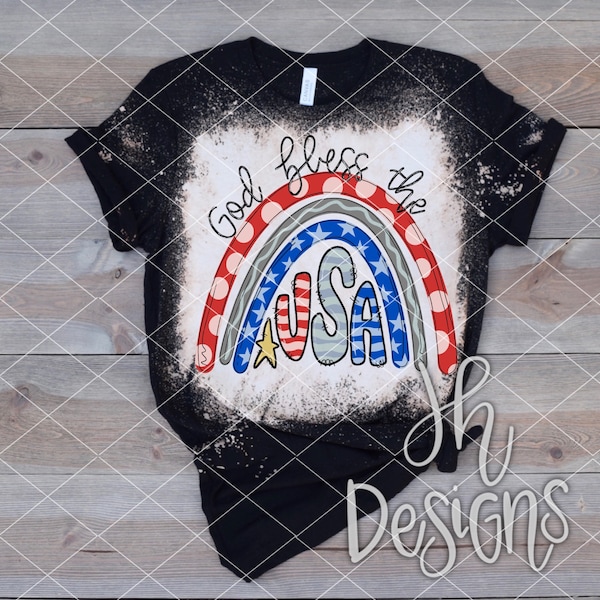 God Bless the USA Sublimation Design | PNG | Clipart | Patriotic  | Printable Artwork | Hand Drawn | Digital Download