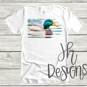 Mallard American Flag Sublimation Design | PNG | Clipart | Outdoors | Green Head | Printable Artwork | Hand Drawn | Digital Download