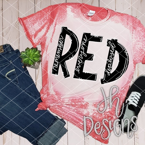 RED Remember Everyone Deployed Sublimation Design | PNG | Clipart | USA | Printable Artwork | Hand Drawn | Digital Download