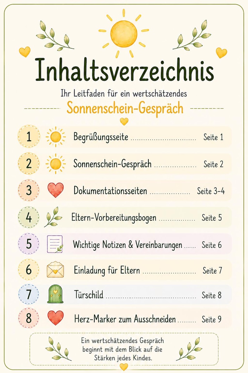 Parent-teacher conference template | Sunshine conversation | Developmental discussion for kindergarten | Nursery | Portfolio | Observation sheet image 2