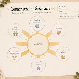 Parent-teacher conference template | Sunshine conversation | Developmental discussion for kindergarten | Nursery | Portfolio | Observation sheet image 3