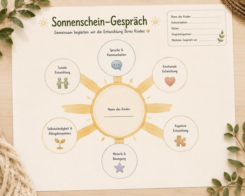 Parent-teacher conference template | Sunshine conversation | Developmental discussion for kindergarten | Nursery | Portfolio | Observation sheet image 3