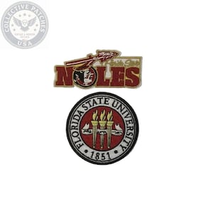 Conjunto de patches bordados Florida State Noles – Patches com o logotipo da FSU (Universidade Estadual da Flórida)