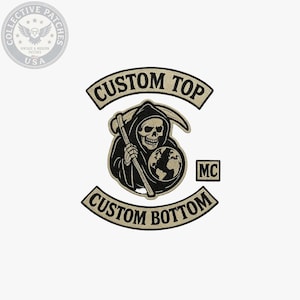 Custom Motorcycle Club Patch Set – Grim Reaper MC Rocker Back Patch