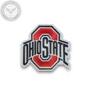 Parche bordado con el logo de Ohio State – Parche rojo y gris para aficionados universitarios