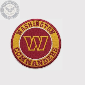 Washington Commanders Letter W Embroidered Patch – Iron-On or Sew-On Football Logo Accessory