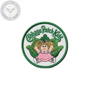 Cabbage Patch Kids Round Embroidered Patch – Blonde Baby Doll Pink Dress Patches