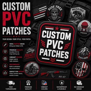 Anpassade taktiska PVC-moralplåster – Krokbaksida av gummi och silikon
