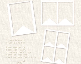 banner flag bunting pennant template multi size value pack for etsy