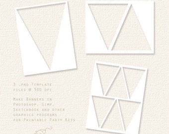 banner bunting pennant flag template multi shape value pack etsy