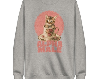Alpha Male: sweater met ronde hals Kitten Teacup