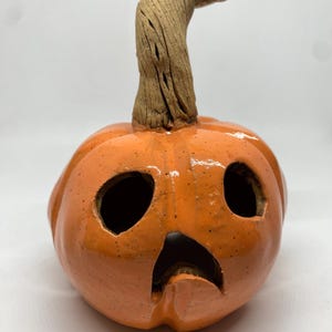 Ceramic Jack-O-Lantern - Orange