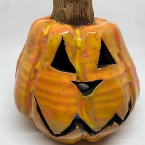 Ceramic Jack-O-Lantern - Orange