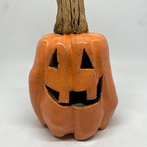 Ceramic Jack-O-Lantern - Orange