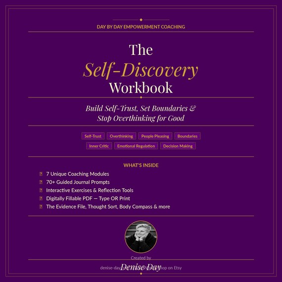 The Self-Discovery Workbook | Build Self-Trust, Set Boundaries and Stop Overthinking | Printable & Fillable PDF | Digital Download