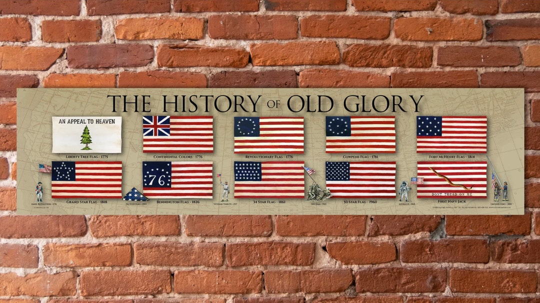 History of Old Glory, United States Flag, USA Flag, Old Glory Poster