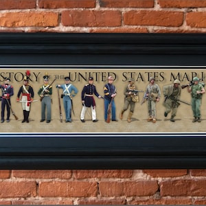 History of the United States Marine framed poster, Simper Fi, Jarhead, Devil Dog, Leatherneck, Semper Fidelis, The Few the Proud the Marines