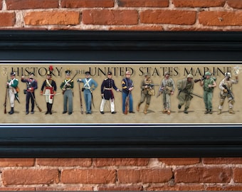 History of the United States Marine framed poster, Simper Fi, Jarhead, Devil Dog, Leatherneck, Semper Fidelis, The Few the Proud the Marines