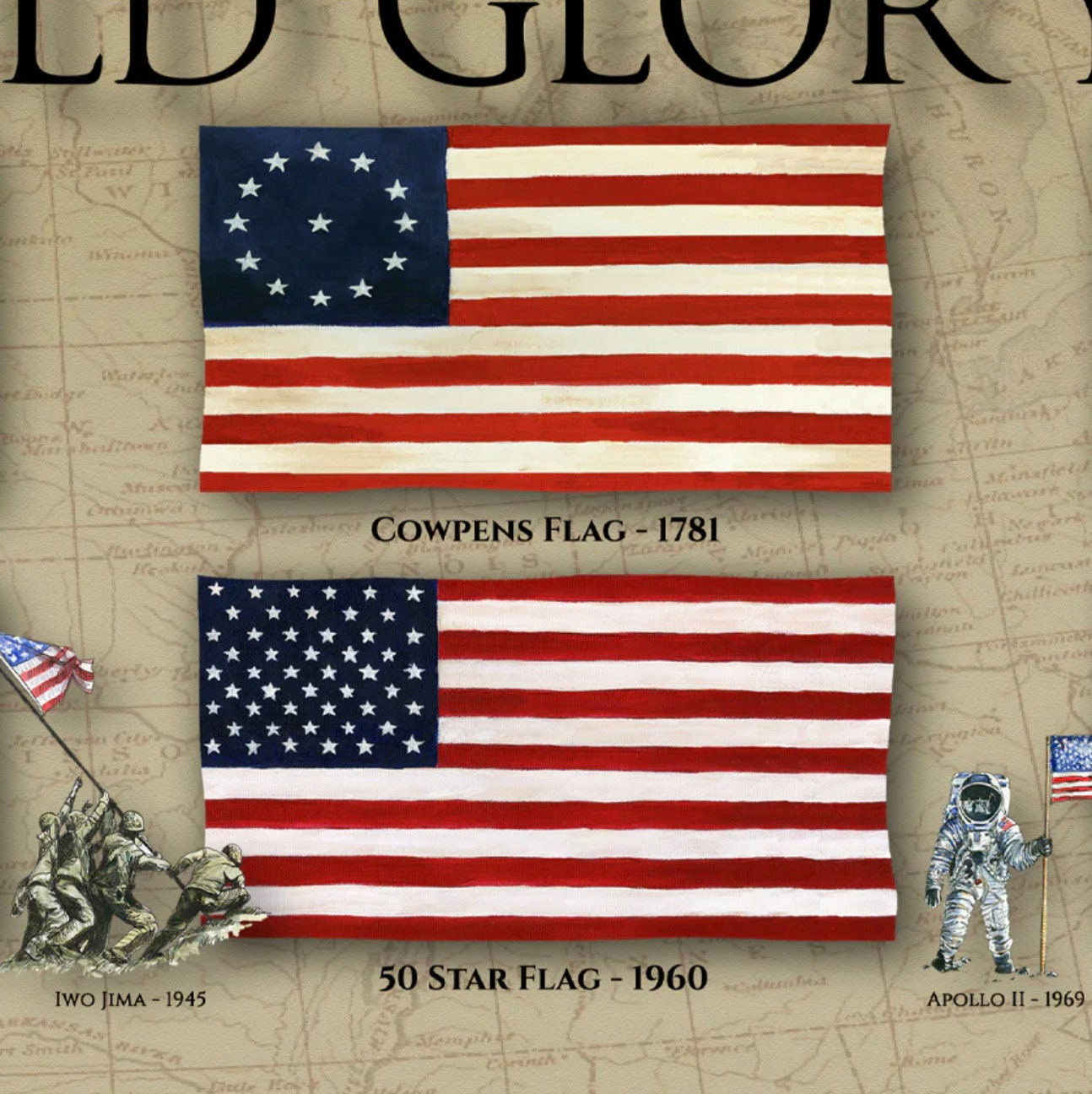 Historia de la Vieja Gloria, bandera de los Estados Unidos, bandera de los  EE.UU., cartel de la Vieja Gloria, bandera de Iwo Jima, bandera de  Apelación al Cielo, bandera de la Revolución, image size:1294x1296